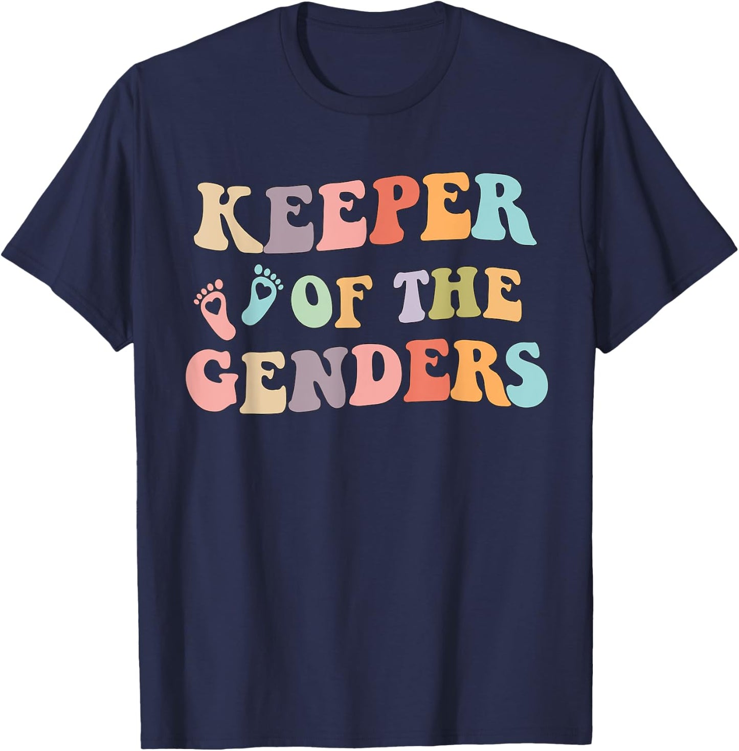 Gender Reveal Keeper of the Genders for twin keeper T-Shirt - T-Shirt | Navy