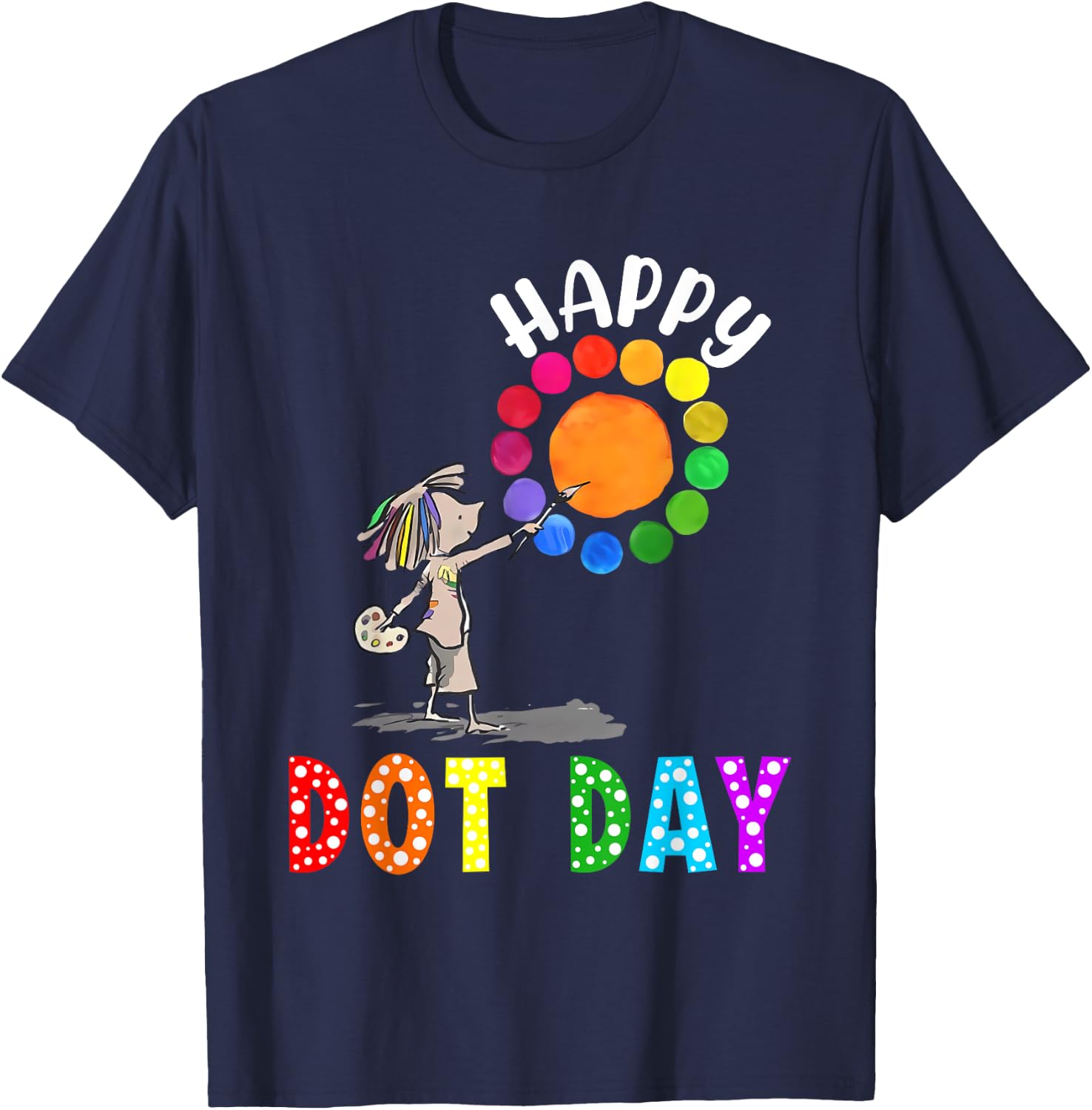 International Dot Day Kids Colorful Polka Dot Happy Dot Day T-Shirt - T-Shirt | Navy