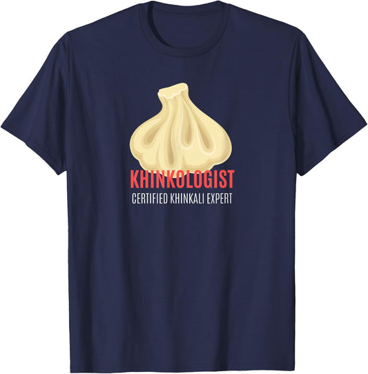 Khinkologist Khinkali Lover Georgian Dumplings T-Shirt - T-Shirt | Navy