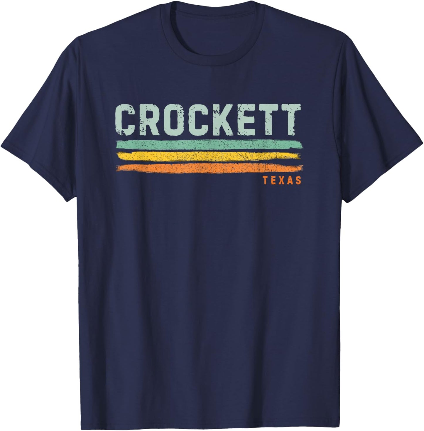 Vintage Stripes Crockett TX T-Shirt - T-Shirt | Navy