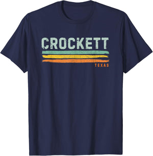 Vintage Stripes Crockett TX T-Shirt - T-Shirt | Navy