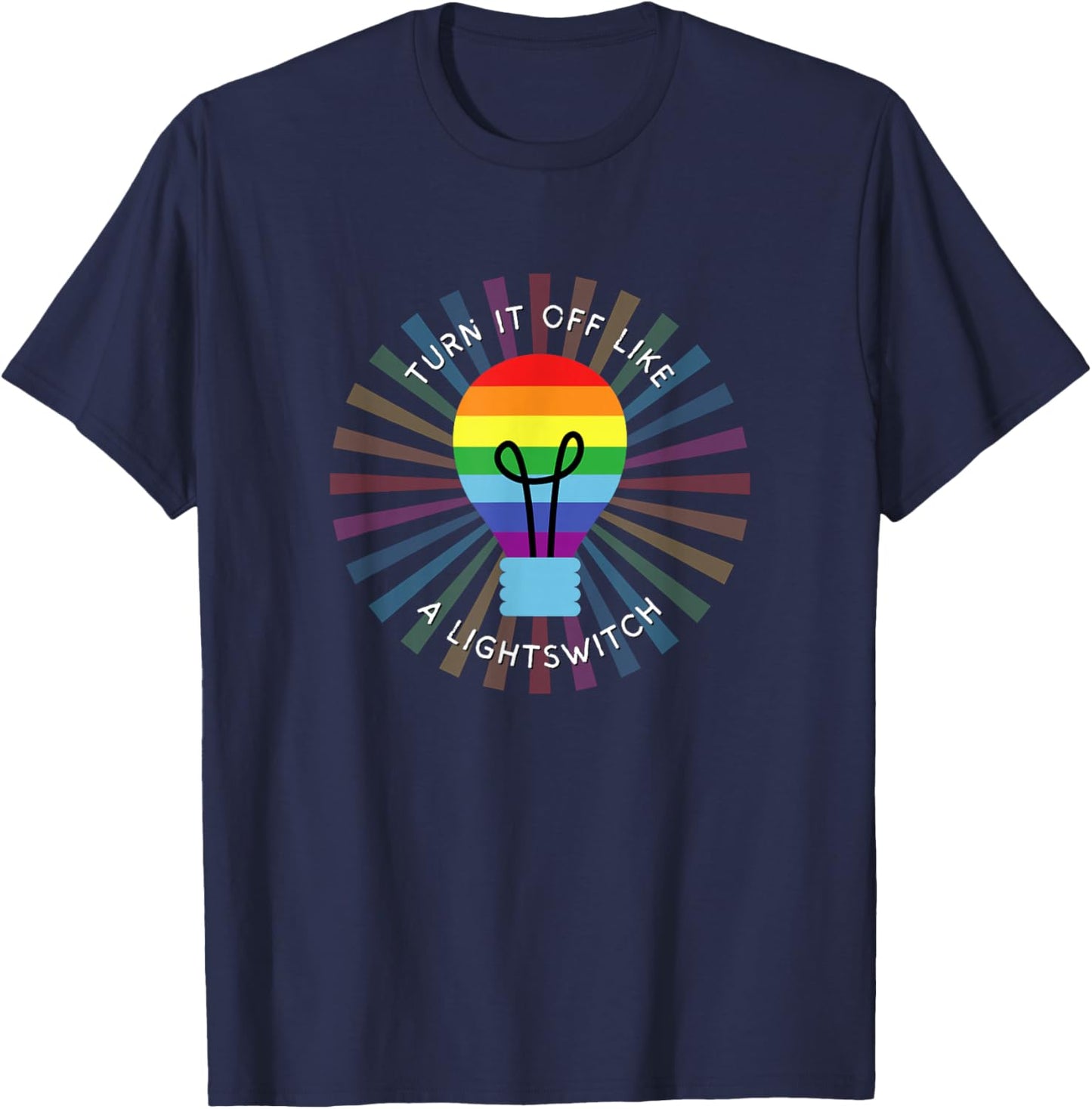 Book of Mormon Musical Rainbow Turn It Off T-Shirt - T-Shirt | Navy