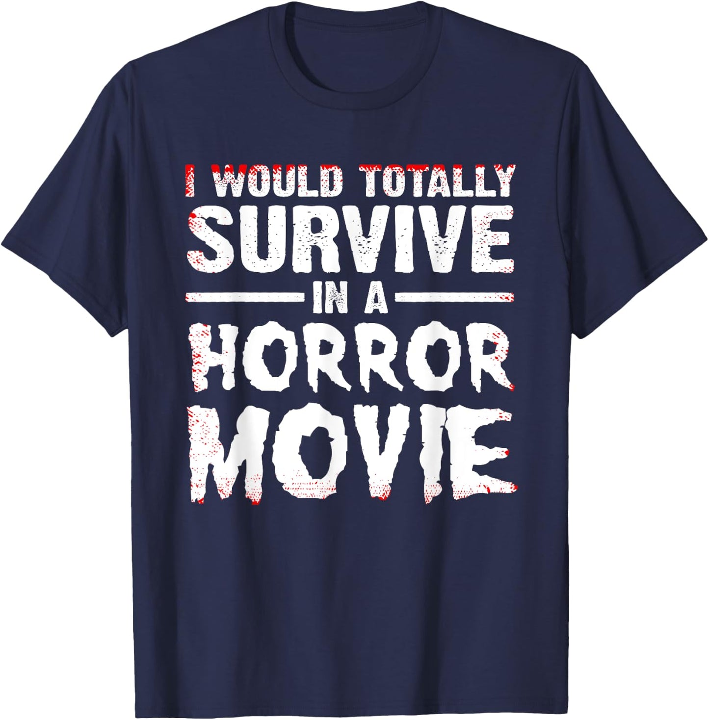 Funny Horror Movie Art Women Halloween Scary Movies T-Shirt - T-Shirt | Navy