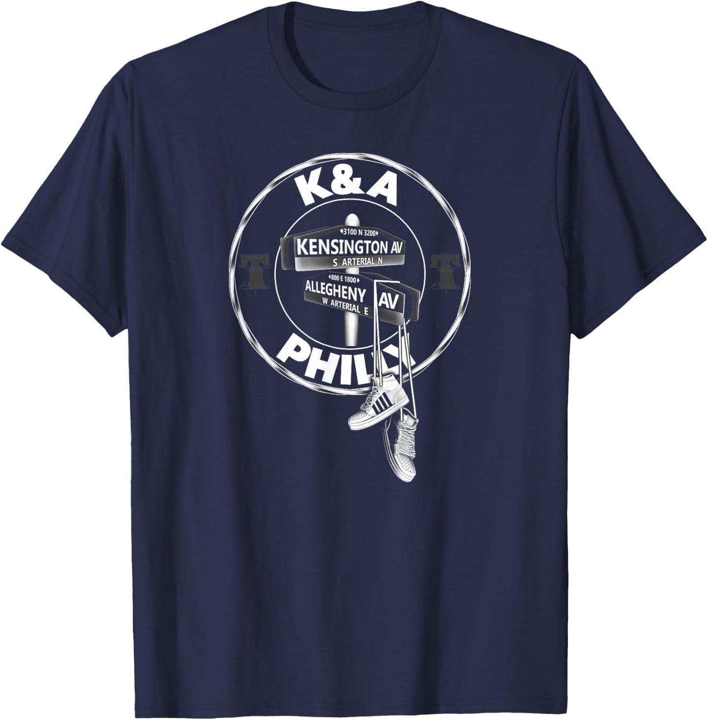 Kensington and Allegheny Ave K&A Philadelphia PA 19134 T-Shirt - T-Shirt | Navy