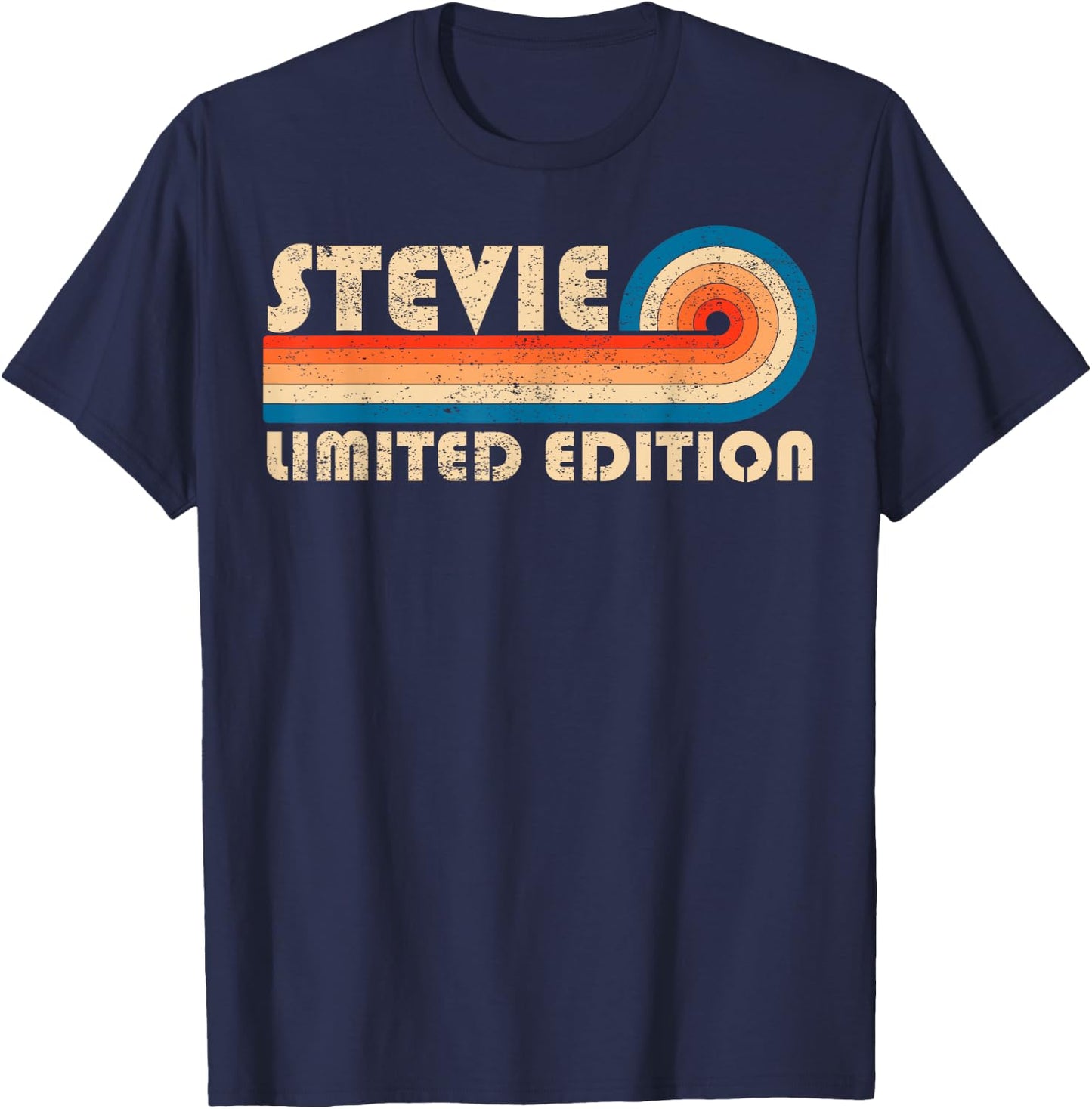 STEVIE First Name Funny Retro Vintage Birthday T-Shirt - T-Shirt | Navy