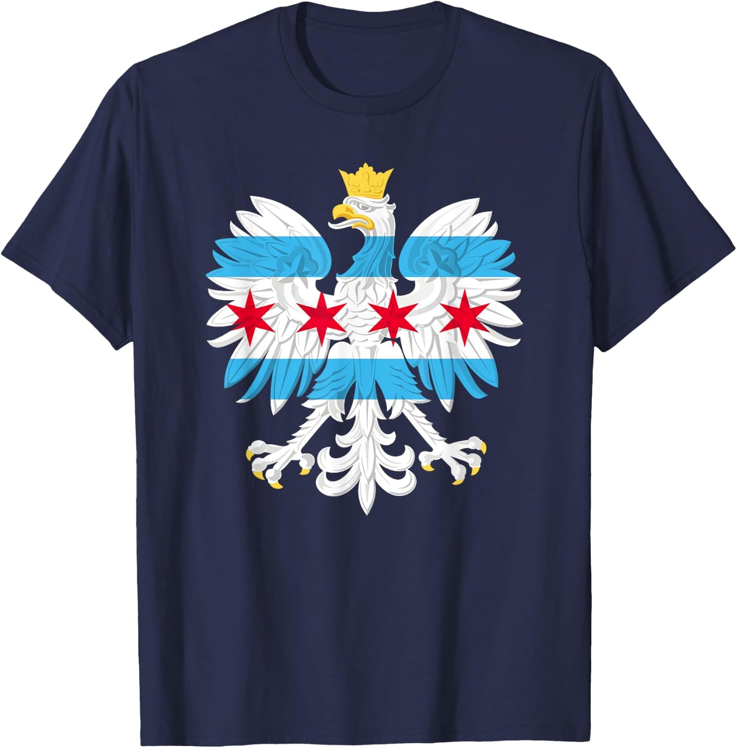 Chicago Polish Flag Eagle Poland Polska Pride Dyngus Day T-Shirt - T-Shirt | Navy