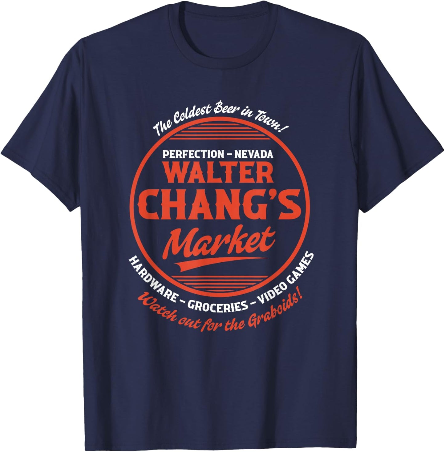 Walter Changs Market - Cold Beers and Graboids T-Shirt - T-Shirt | Navy