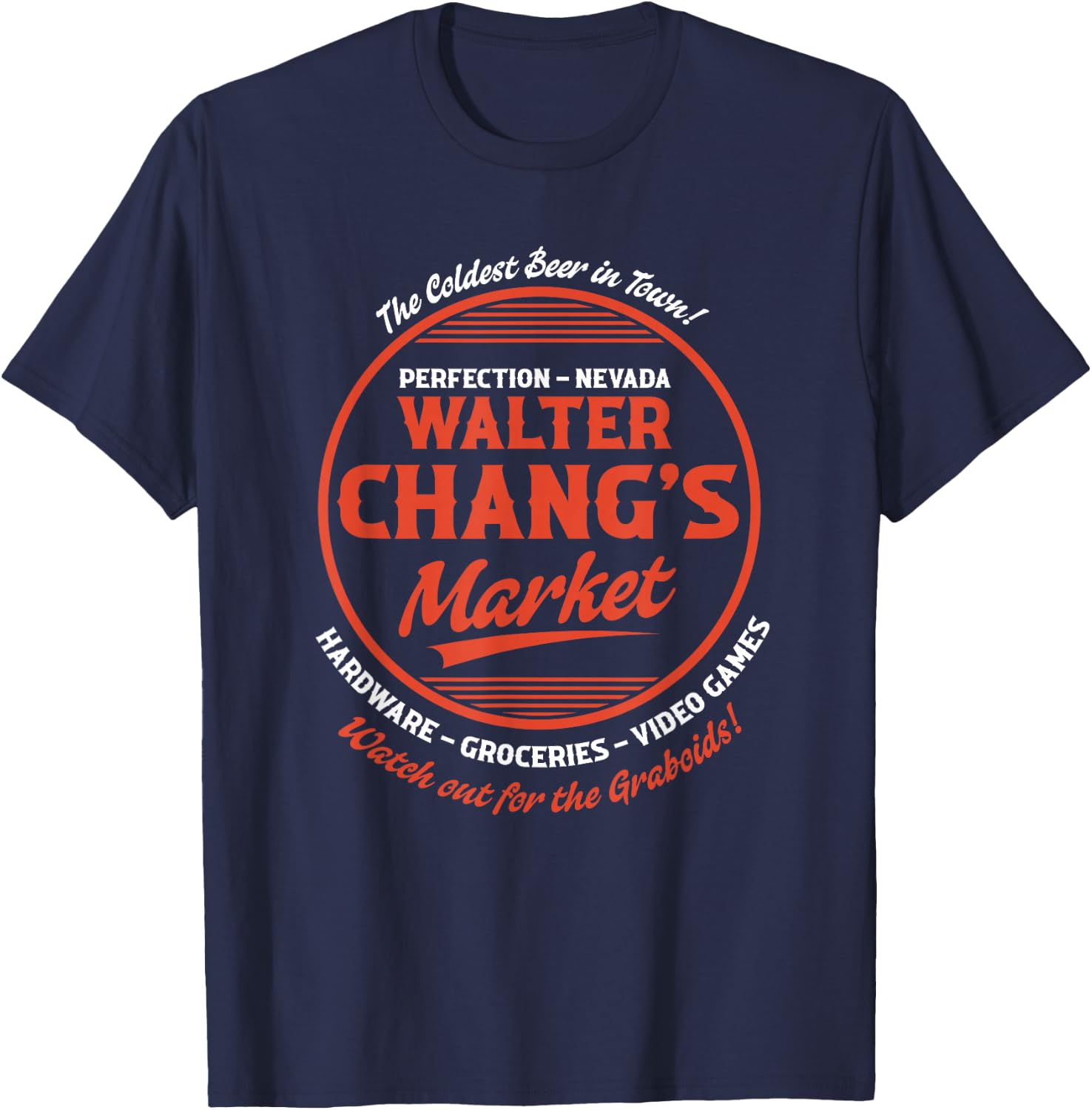 Walter Changs Market - Cold Beers and Graboids T-Shirt - T-Shirt | Navy