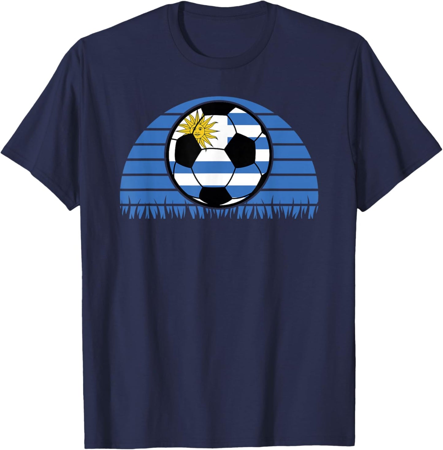 Uruguay Flag Soccer Patriotic Football Kids Boys T-Shirt - T-Shirt | Navy