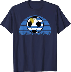 Uruguay Flag Soccer Patriotic Football Kids Boys T-Shirt - T-Shirt | Navy
