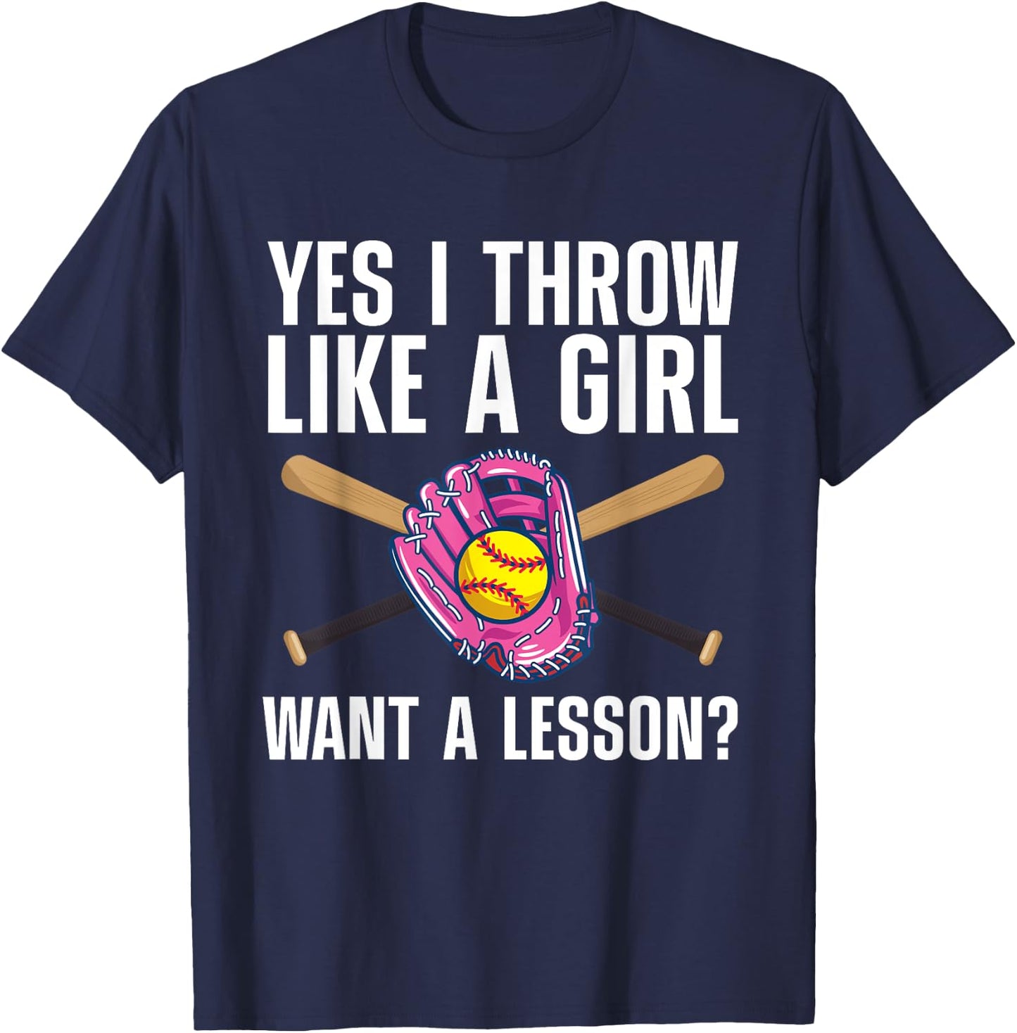 Cool Softball Girls Youth Catcher Pitcher Baseball T-Shirt - T-Shirt | Navy