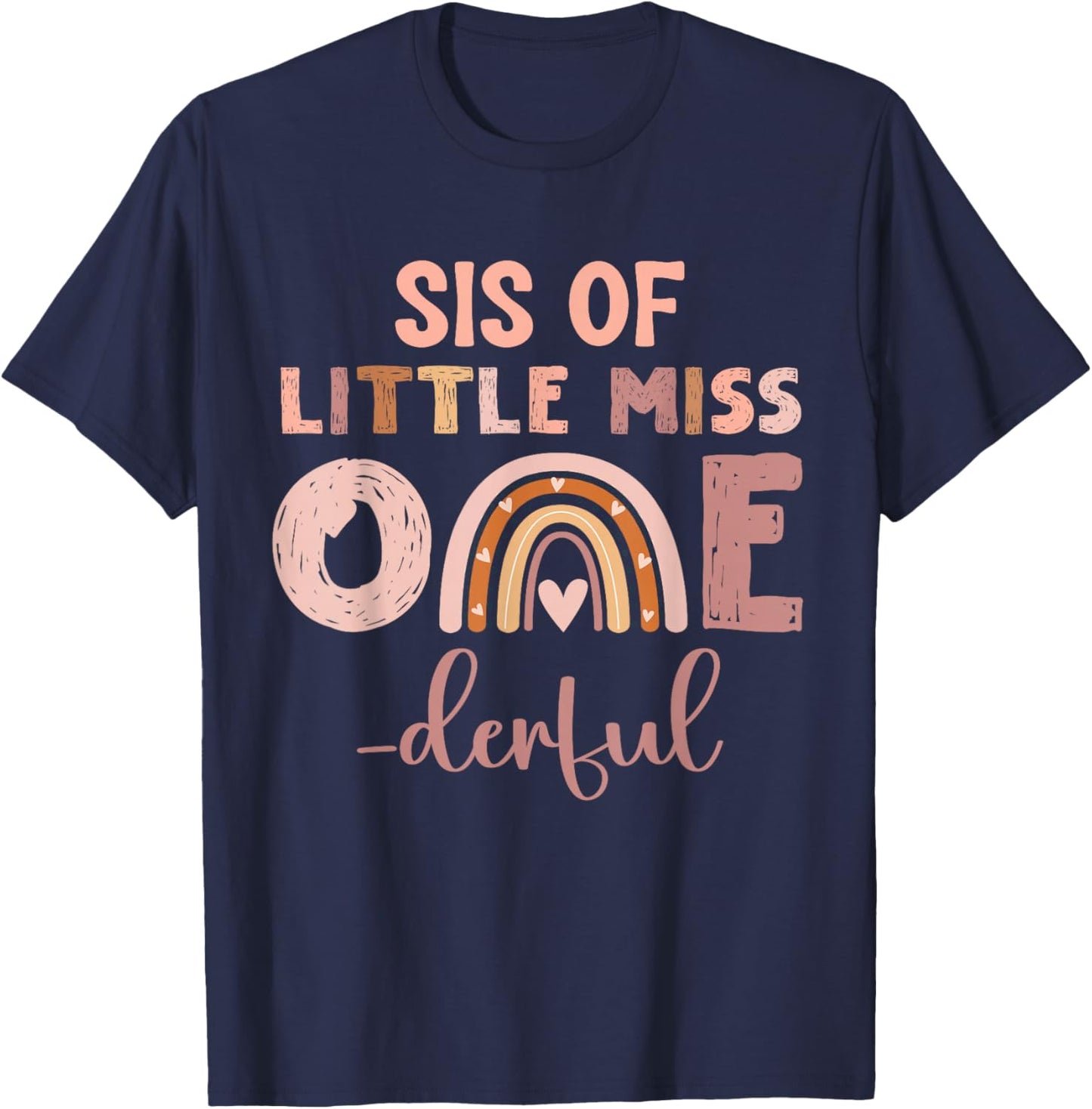 Boho Sis of Miss Onederful 1st Birthday Girl Cute T-Shirt - T-Shirt | Navy
