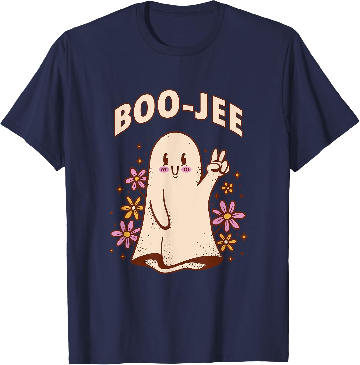 Cute Ghost Spooky Season Halloween Costume Boogee Boo-Jee T-Shirt - T-Shirt | Navy