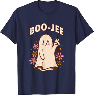 Cute Ghost Spooky Season Halloween Costume Boogee Boo-Jee T-Shirt - T-Shirt | Navy