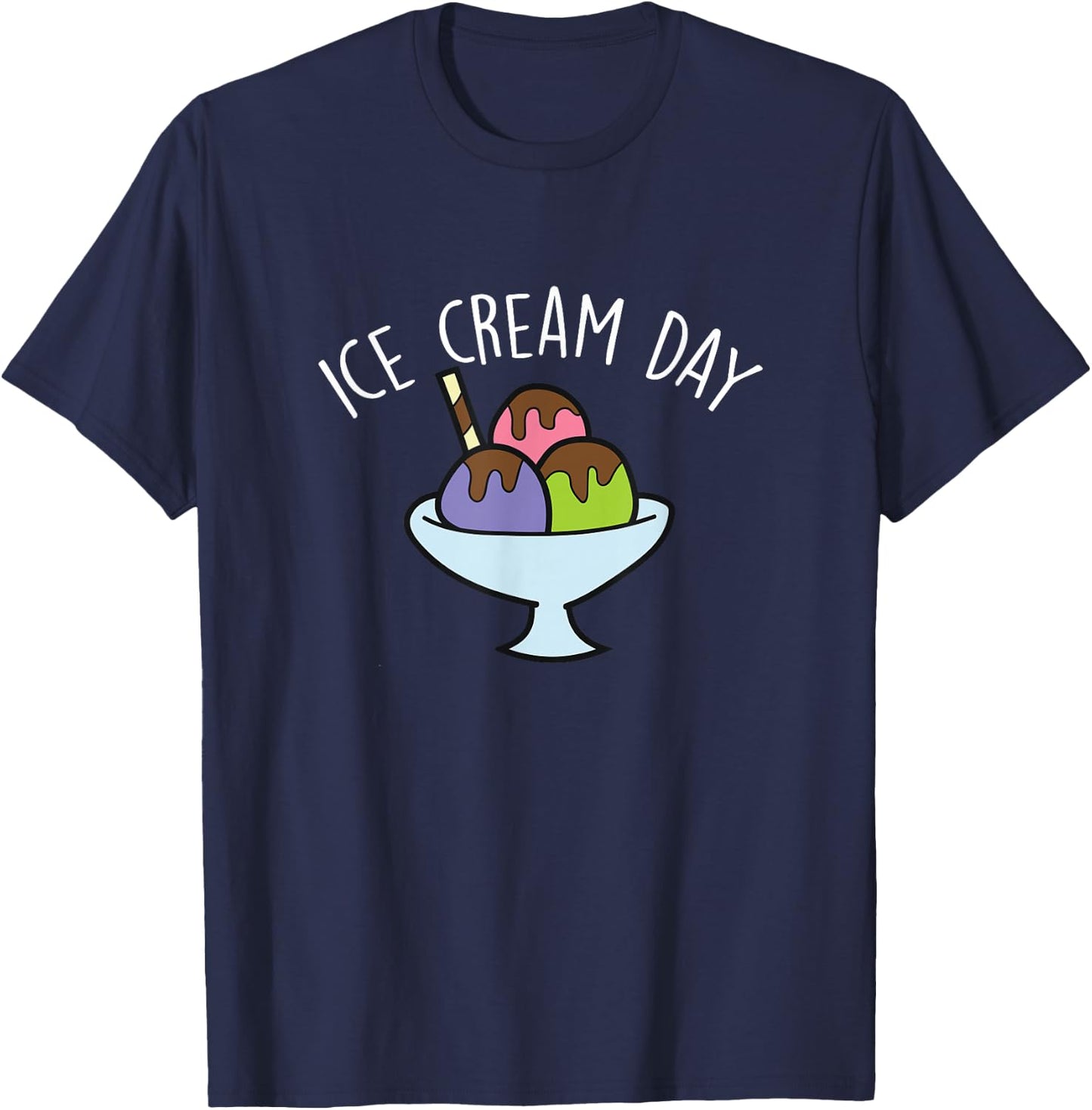 Ice Cream Day Gelato Summer Funny Ice Cream Men Women Girls Kids T-Shirt - T-Shirt | Navy