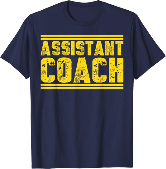 Assistant Coach Dad Professional Sports Coaching T-Shirt - T-Shirt | Navy