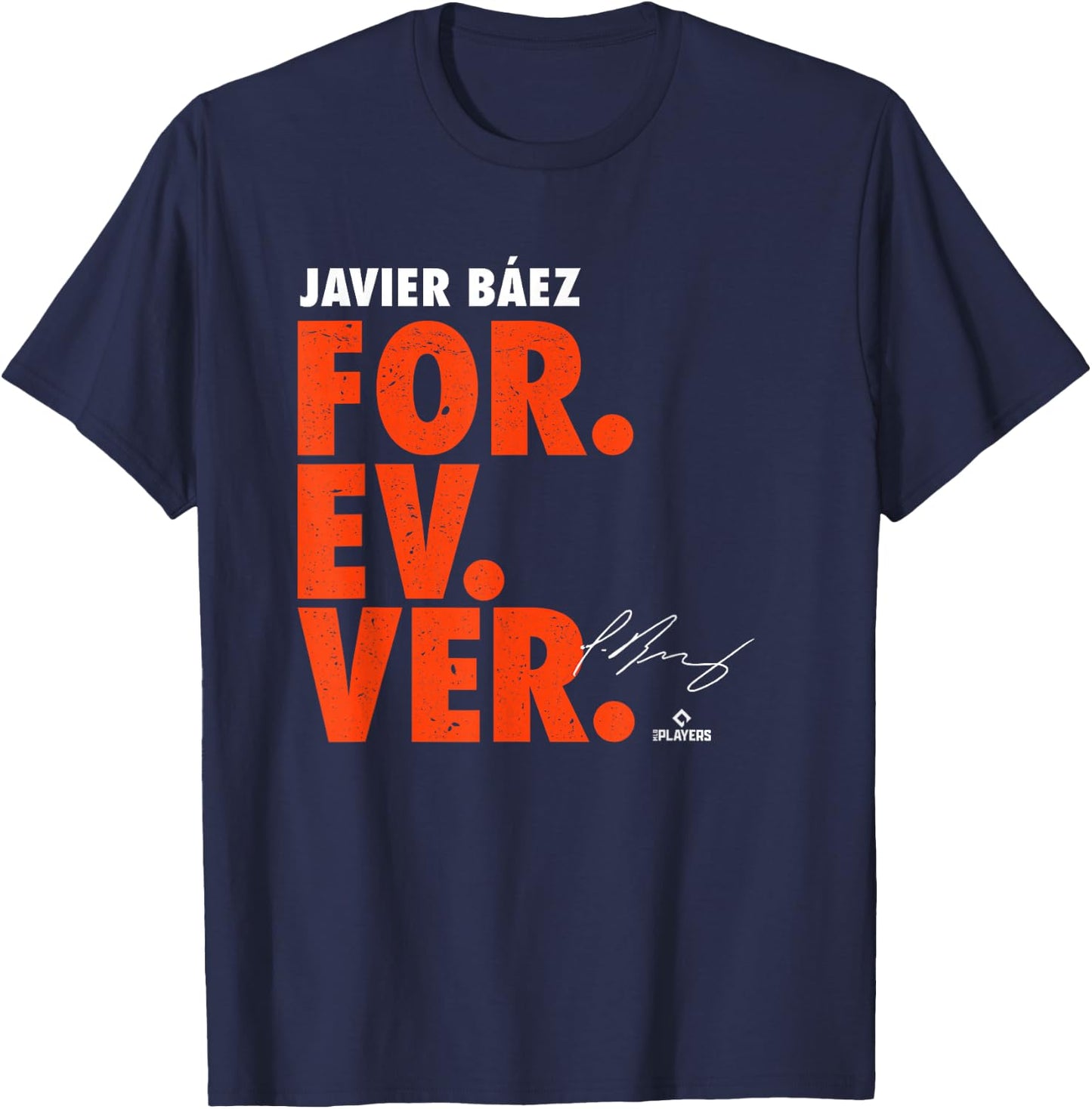 Javier Baez Forever Baseball Javier Baez Detroit MLBPA T-Shirt - T-Shirt | Navy