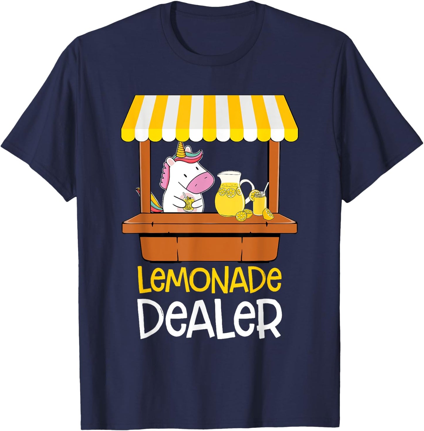 Lemonade Stand Dealer Unicorn Refreshing Lemon Kids T-Shirt - T-Shirt | Navy