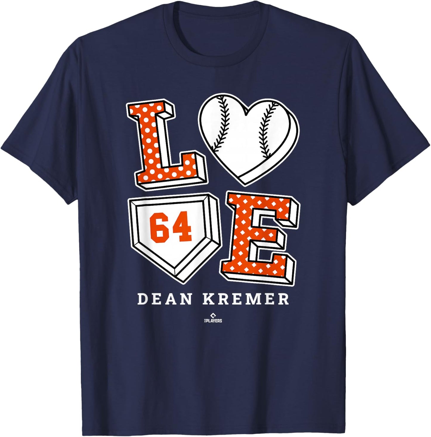 Love Dean Kremer Baltimore MLBPA T-Shirt - T-Shirt | Navy
