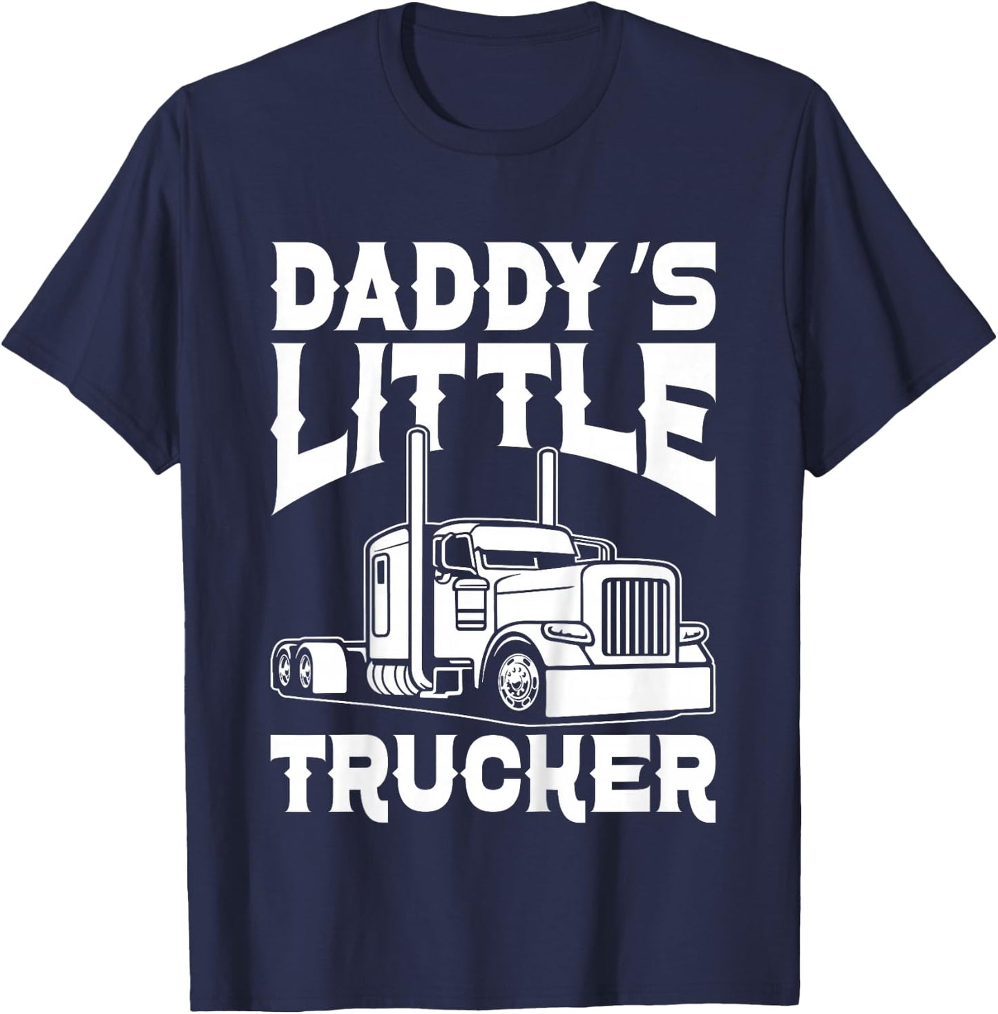 Kids Toddler Boys Semi truck Daddy's little trucker T-Shirt - T-Shirt | Navy