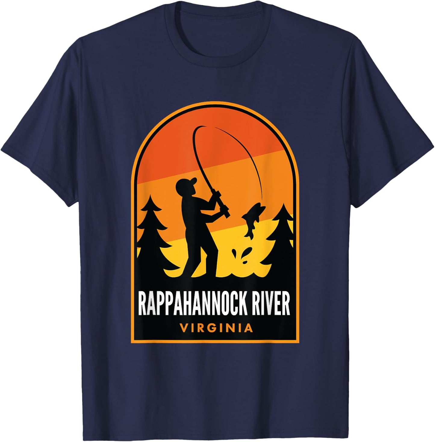 Rappahannock River Virginia Fishing T-Shirt - T-Shirt | Navy