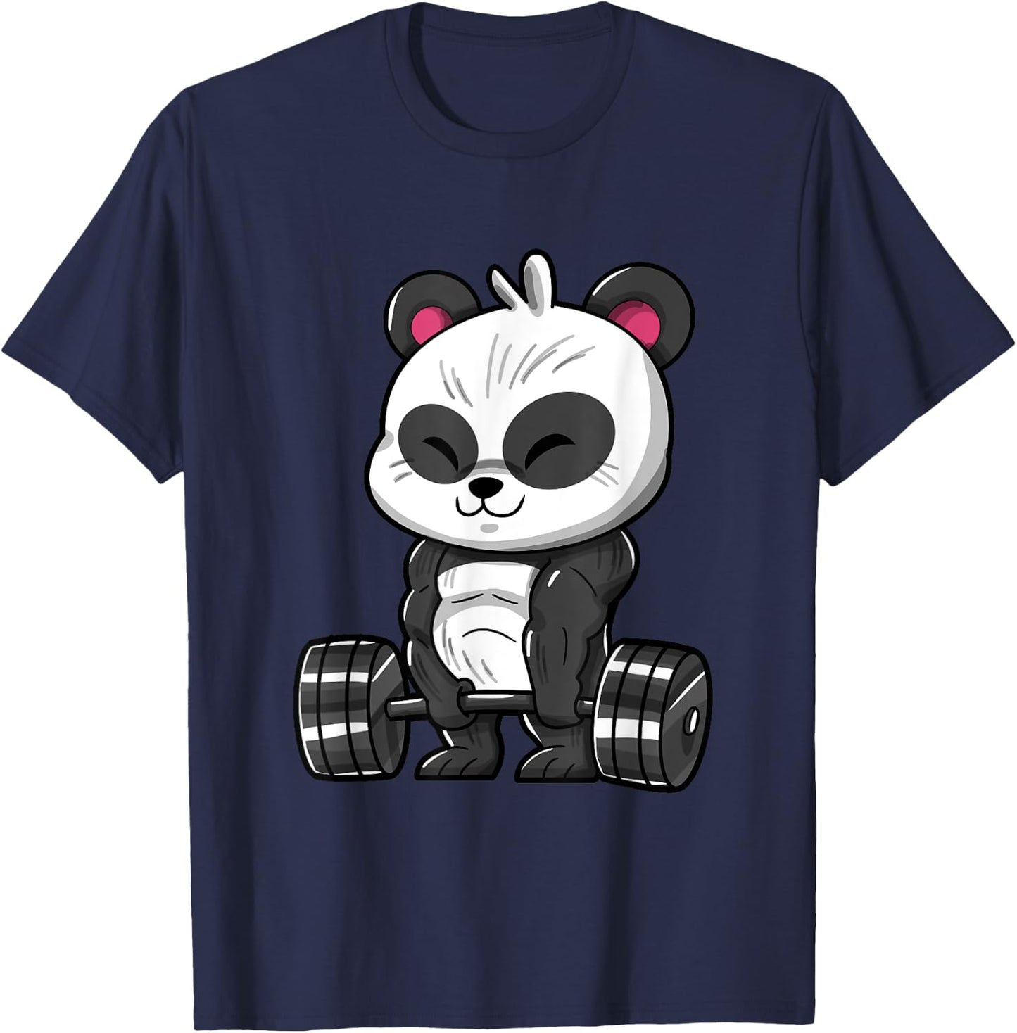 Weightlifting Panda Workout Bodybuilder Fitness Gym Panda T-Shirt - T-Shirt | Navy