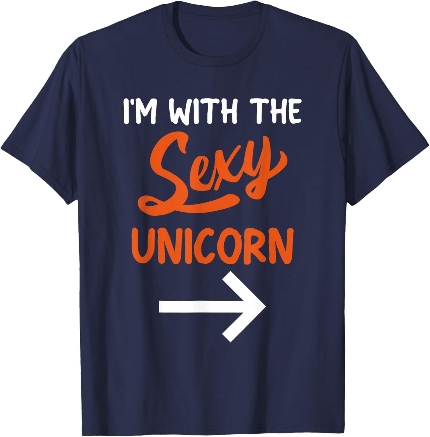 Lazy Halloween Costume For Couple I'm With The Sexy Unicorn T-Shirt - T-Shirt | Navy