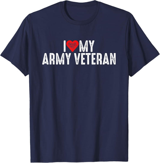 I Love My Army Veteran T-Shirt - T-Shirt | Navy