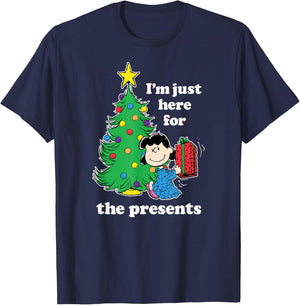 Peanuts - Lucy Just Here For Presents T-Shirt - T-Shirt | Navy