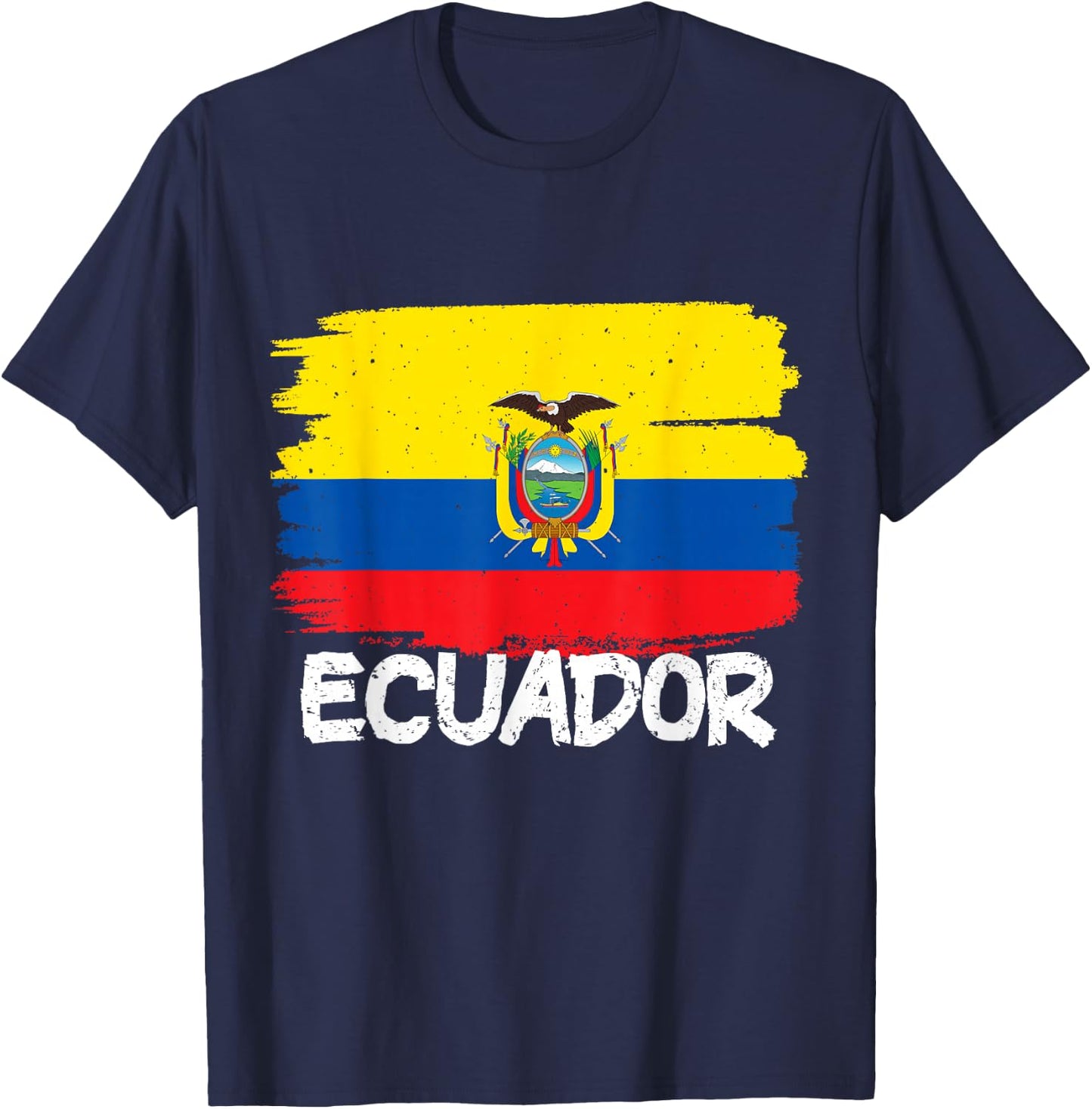 Cool Ecuador Flag T-Shirt - T-Shirt | Navy