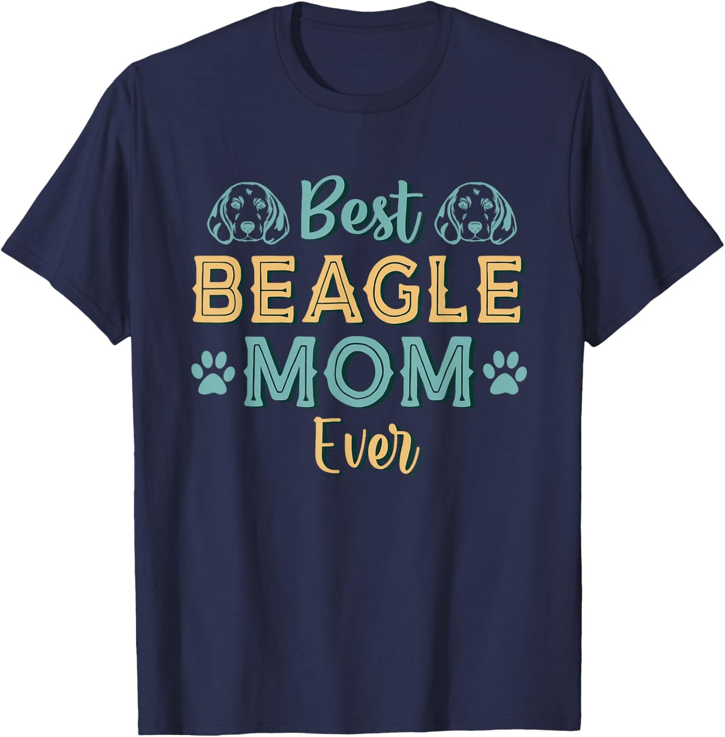 Best Beagle Mom Ever Beagle Dog Mom Vintage T-Shirt - T-Shirt | Navy