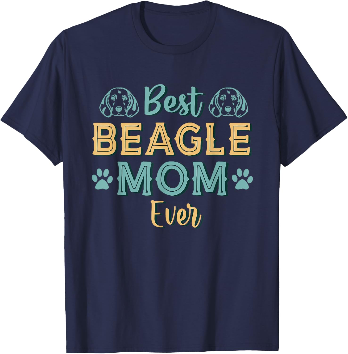 Best Beagle Mom Ever Beagle Dog Mom Vintage T-Shirt - T-Shirt | Navy