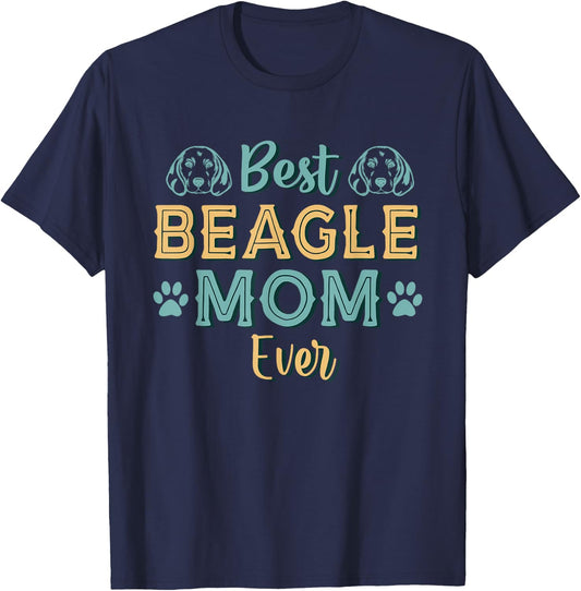 Best Beagle Mom Ever Beagle Dog Mom Vintage T-Shirt - T-Shirt | Navy