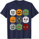Halloween Building Brick Head Pumpkin Ghost Zombie Friends T-Shirt - T-Shirt | Navy