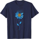 Colon Cancer Awareness Flower Colorectal Cancer Awareness T-Shirt - T-Shirt | Navy