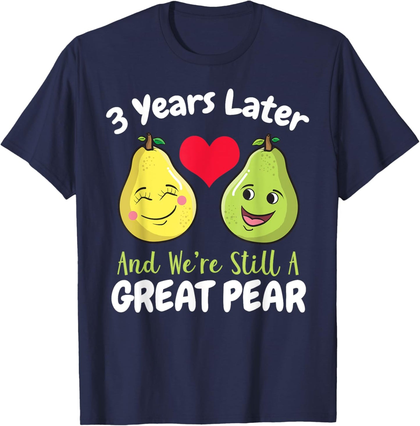3rd Year Wedding Anniversary Gift Him Couple T-Shirt - T-Shirt | Navy