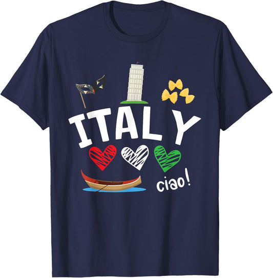 Love Italy and Everything Italian Culture T-Shirt - T-Shirt | Navy