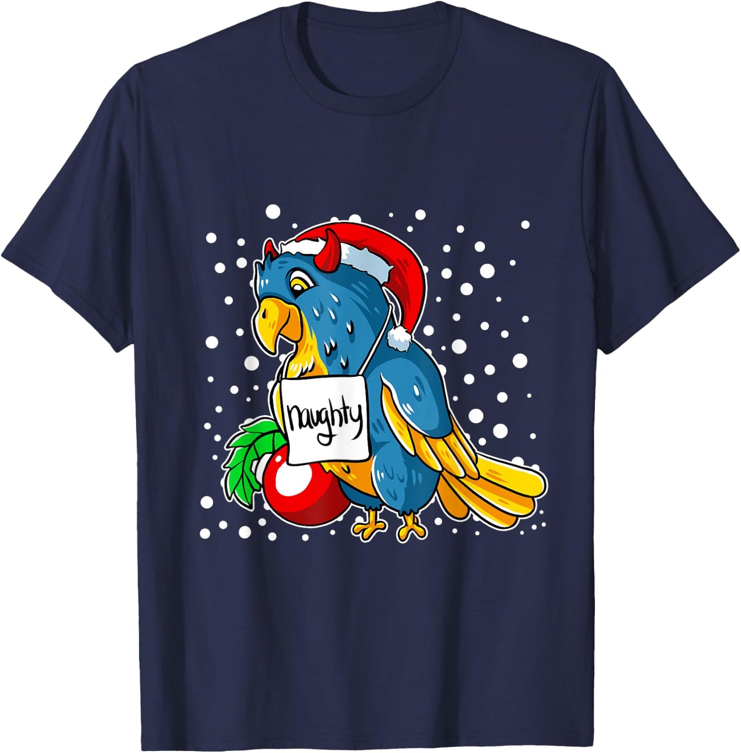 Naughty Conure Christmas Pajama Funny Parrot Bird X-Mas T-Shirt - T-Shirt | Navy