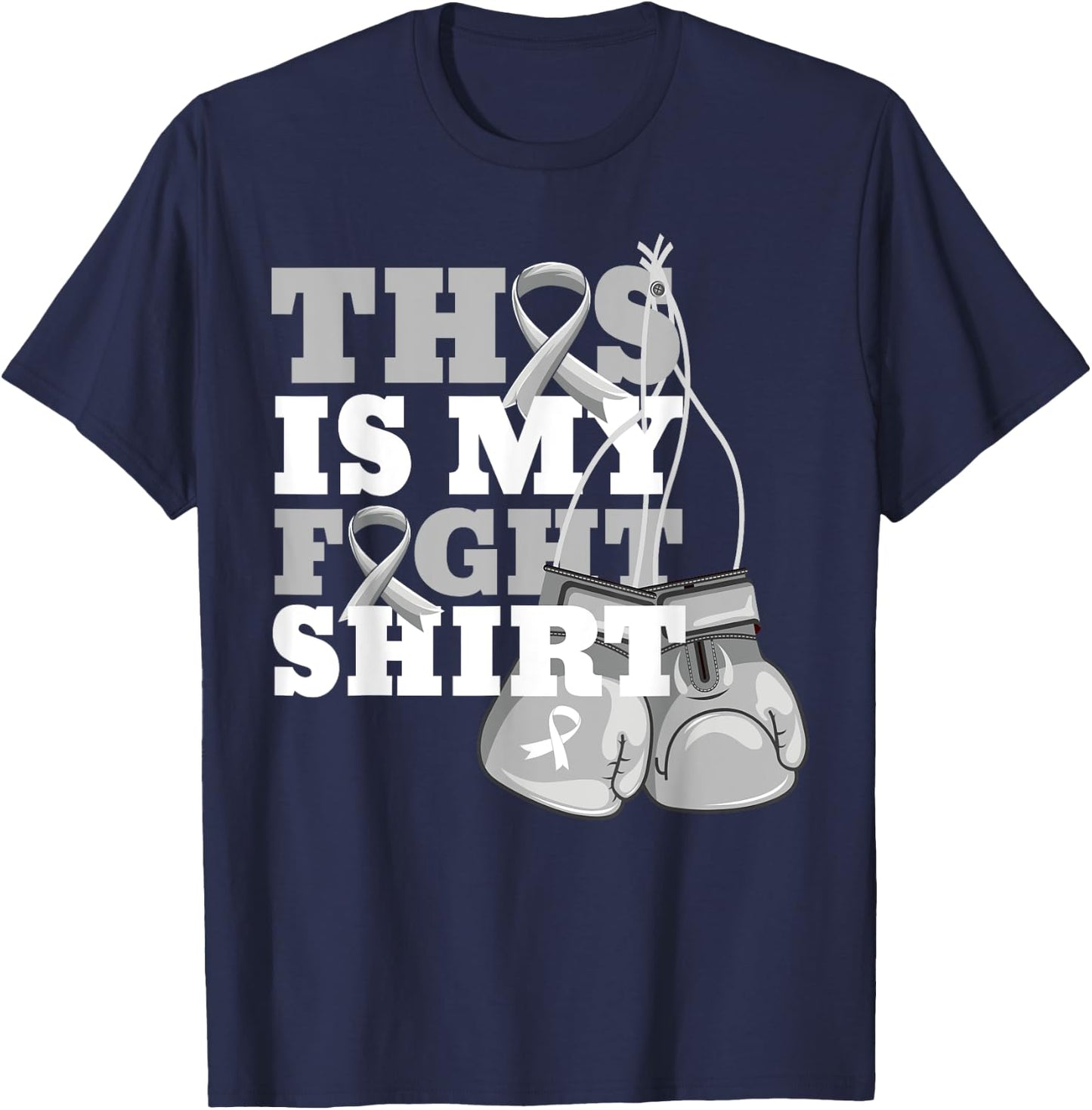 This Is My Fight Shirt Lung Cancer Fighter Support Strong T-Shirt - T-Shirt | Navy
