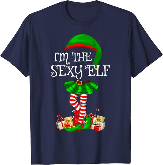 Family Matching Women Girls The Sexy Elf Christmas T-Shirt - T-Shirt | Navy