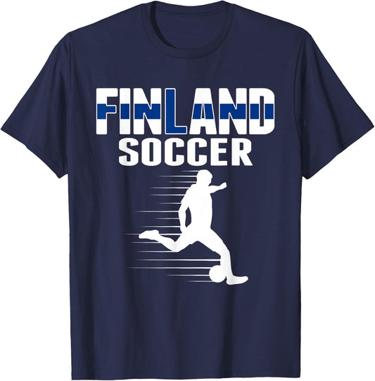 Finland Soccer Fans Jersey - Finnish Flag Football Lovers T-Shirt - T-Shirt | Navy