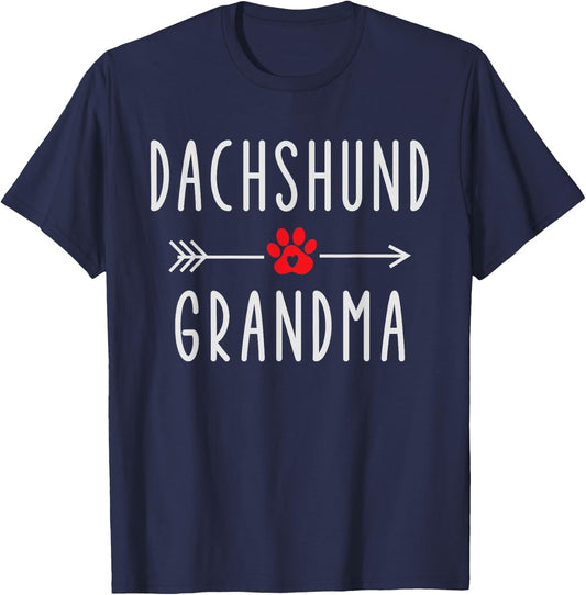 Dachshund Grandma Funny Dachshund Dog Owner Gift Grandmother T-Shirt - T-Shirt | Navy