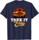 Take It Easy Retro Vintage Style Outdoor Camping T-Shirt - T-Shirt | Navy
