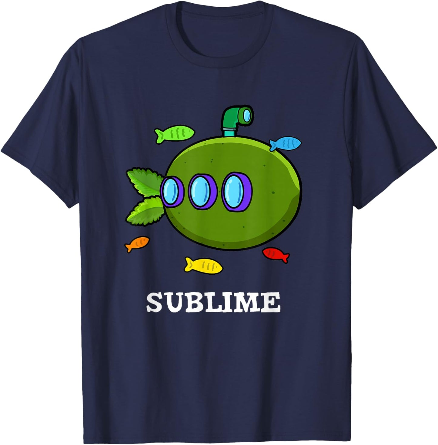 Sub-lime Funny Lime Pun T-Shirt - T-Shirt | Navy