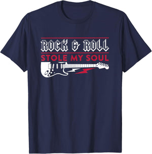 Stole My Soul Retro Rock N' Roll T-Shirt - T-Shirt | Navy