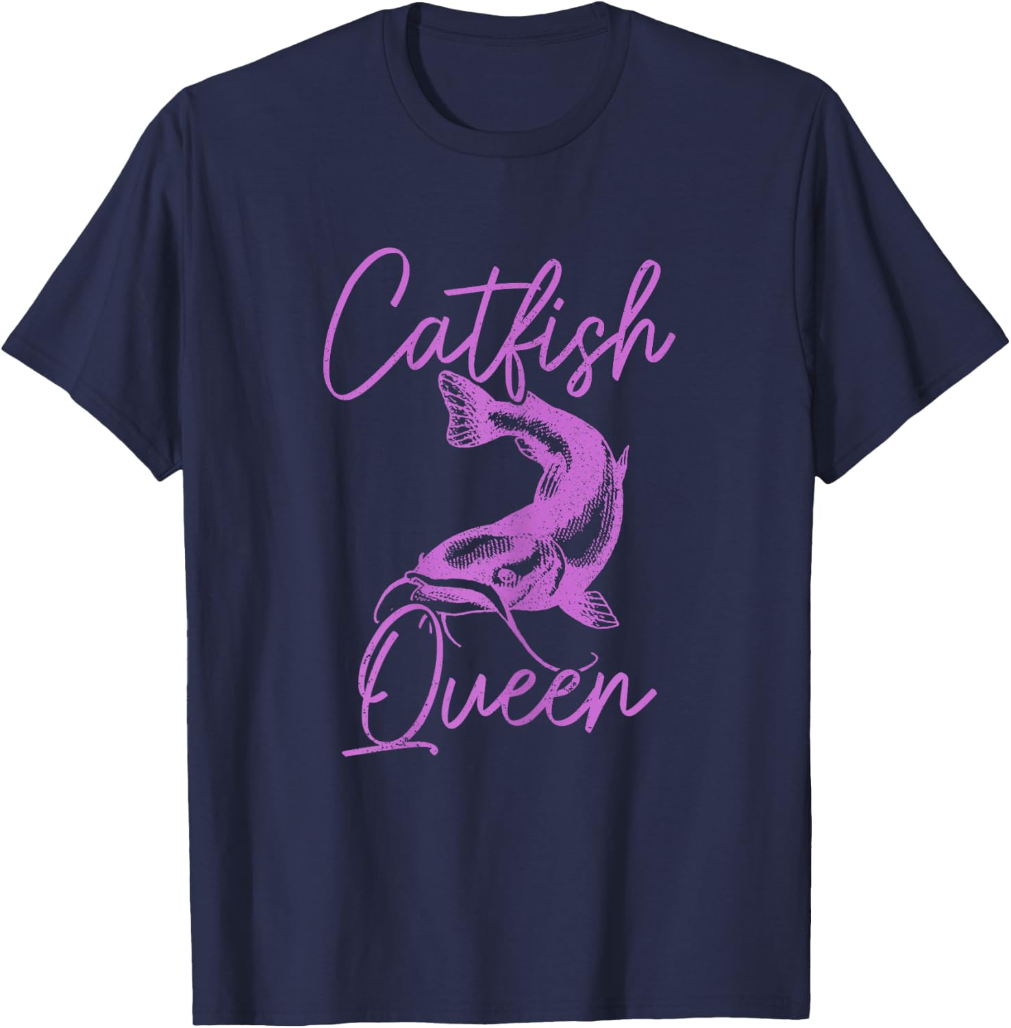 Catfish Queen Catfish Fishing Fisherman T-Shirt - T-Shirt | Navy