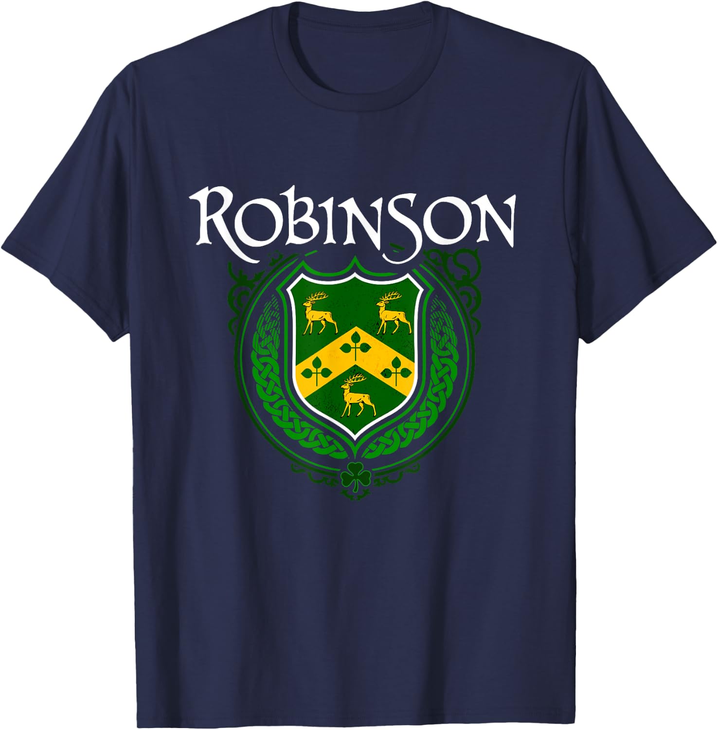 Robinson Surname Irish Clan Tartan Badge Ireland T-Shirt - T-Shirt | Navy