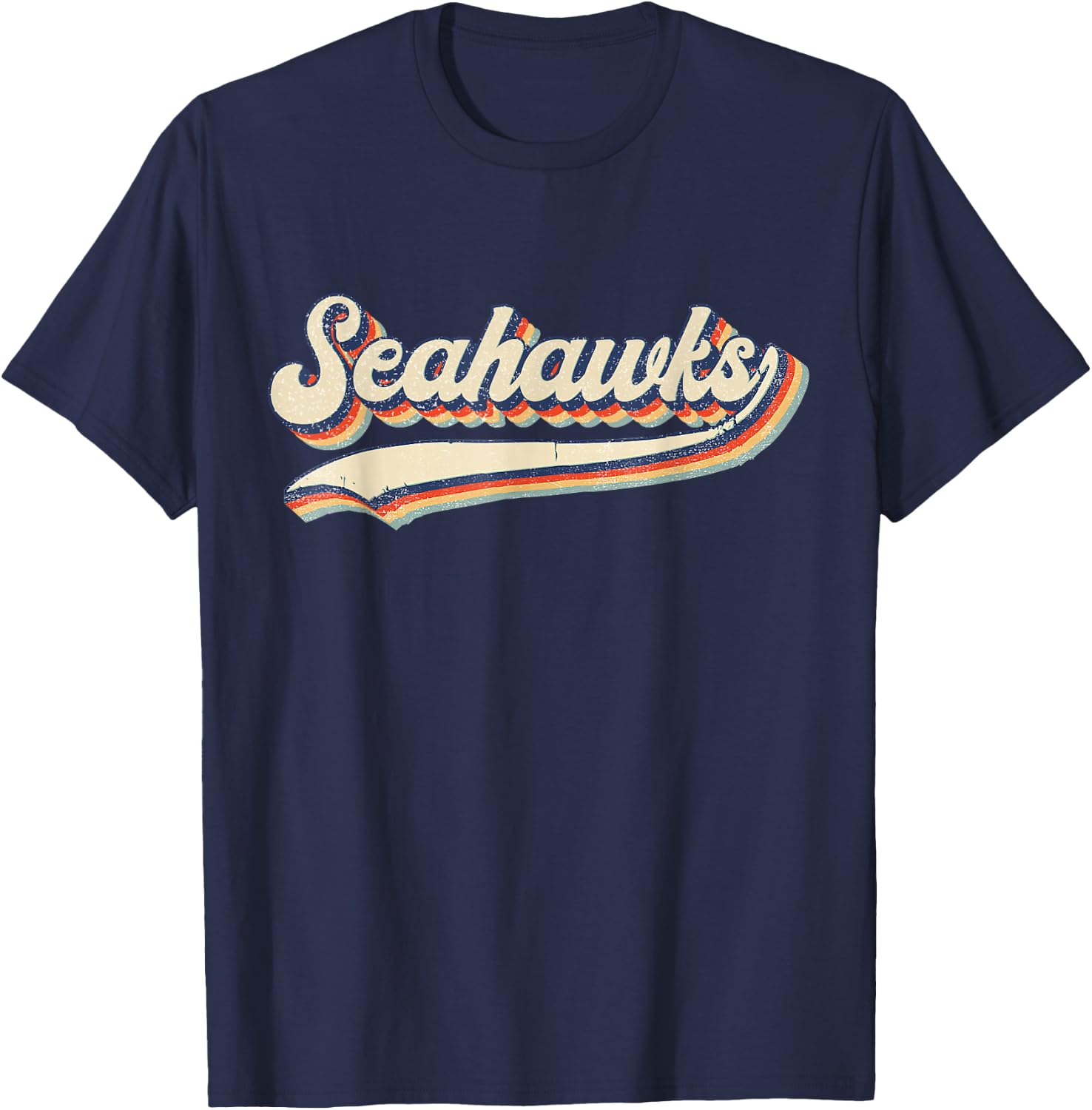 Seahawks Name Retro Vintage Gift Women Boy Girl T-Shirt - T-Shirt | Navy