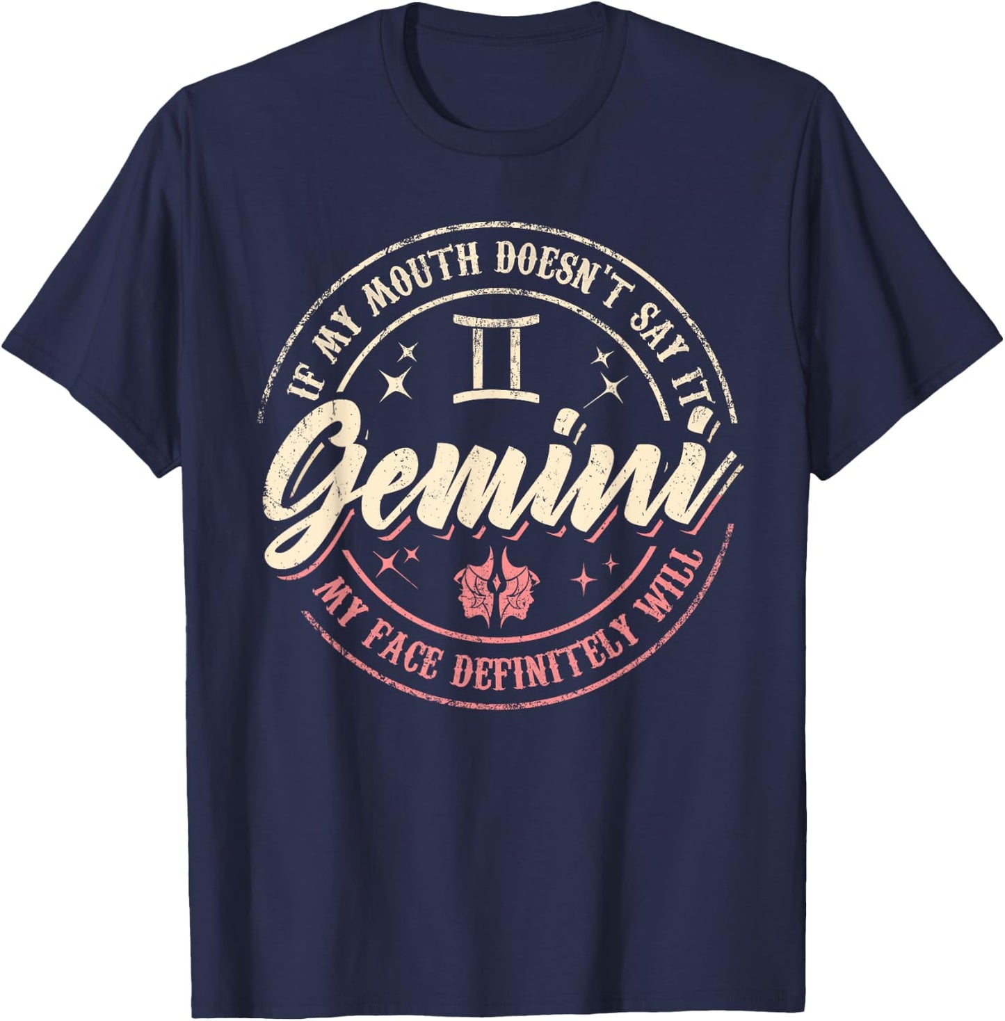 Gemini Horoscope Astrology Birthday Zodiac Sign Men Women T-Shirt - T-Shirt | Navy