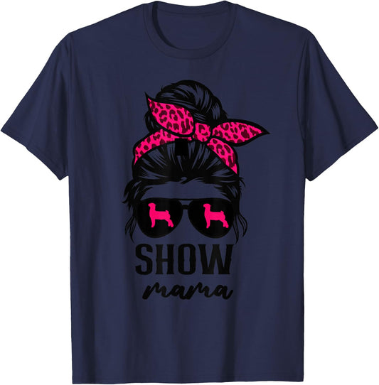 goat show mom goat Boer show mama T-Shirt - T-Shirt | Navy